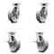 Service Caster 8 Inch Kingpinless Semi Steel Wheel Swivel Caster Set with 2 Brakes SCC SCC-KP30S820-SSR-2-SLB-2 - alternate 1